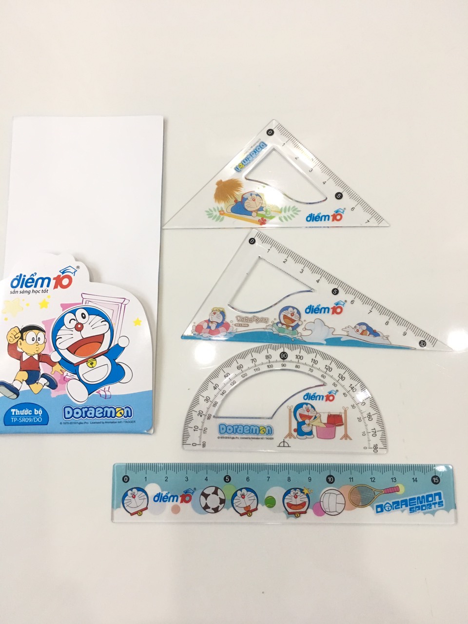 Bộ Thước Kẻ Êke Doraemon điểm 10 TP-SR09/DO combo 4 cây