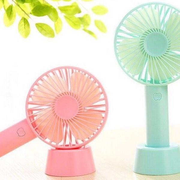 [HCM]QUẠT MINI CẦM TAY CÓ ĐẾ [ 3 CHẾ ĐỘ GIÓ] - CÓ DÂY SẠC
