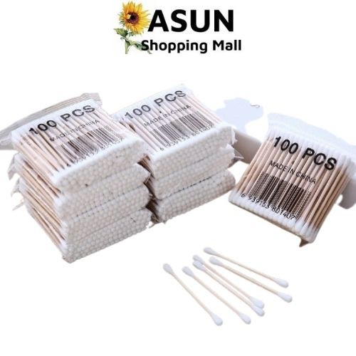 Tăm bông 100 que thân gỗ