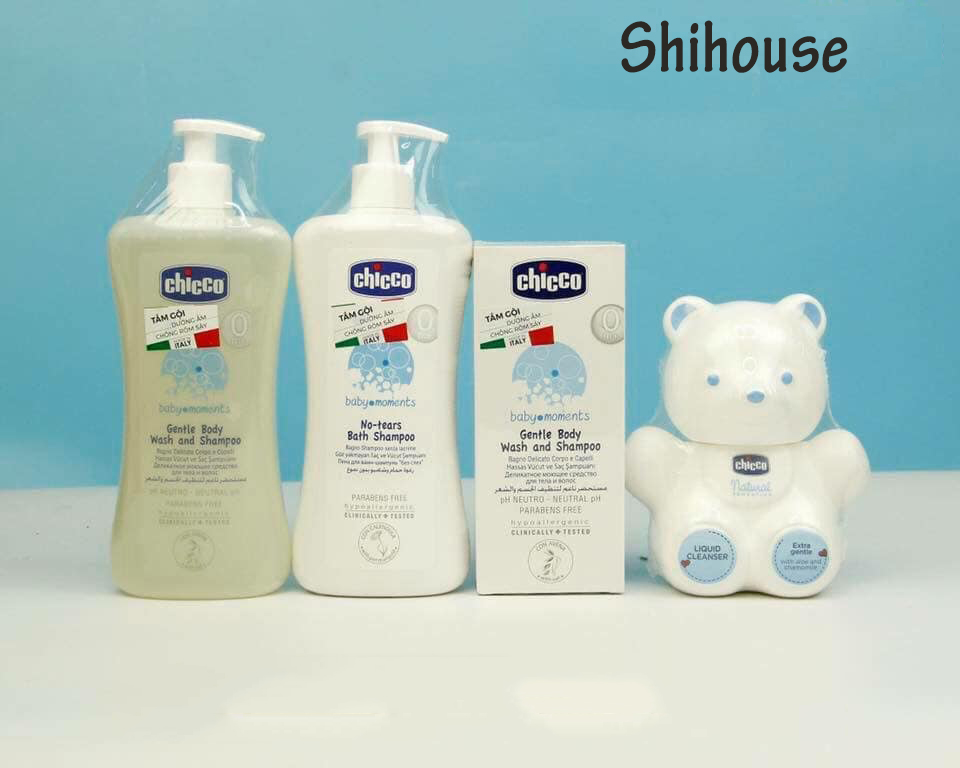 Sữa tắm gội Chicco 500ml vòi nhấn và 200ml