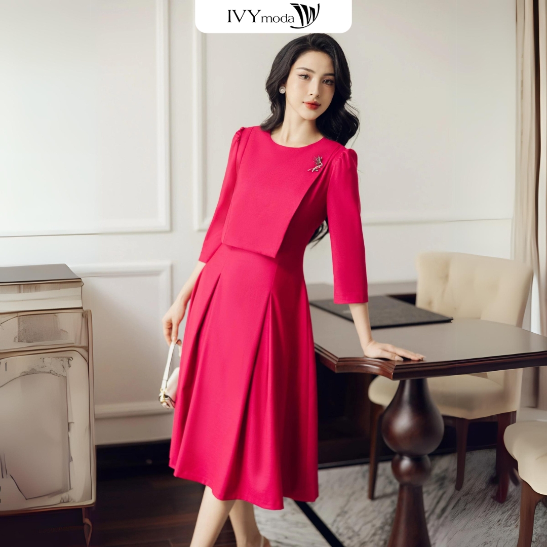 Đầm xòe tay lỡ IVY moda MS 48M8591