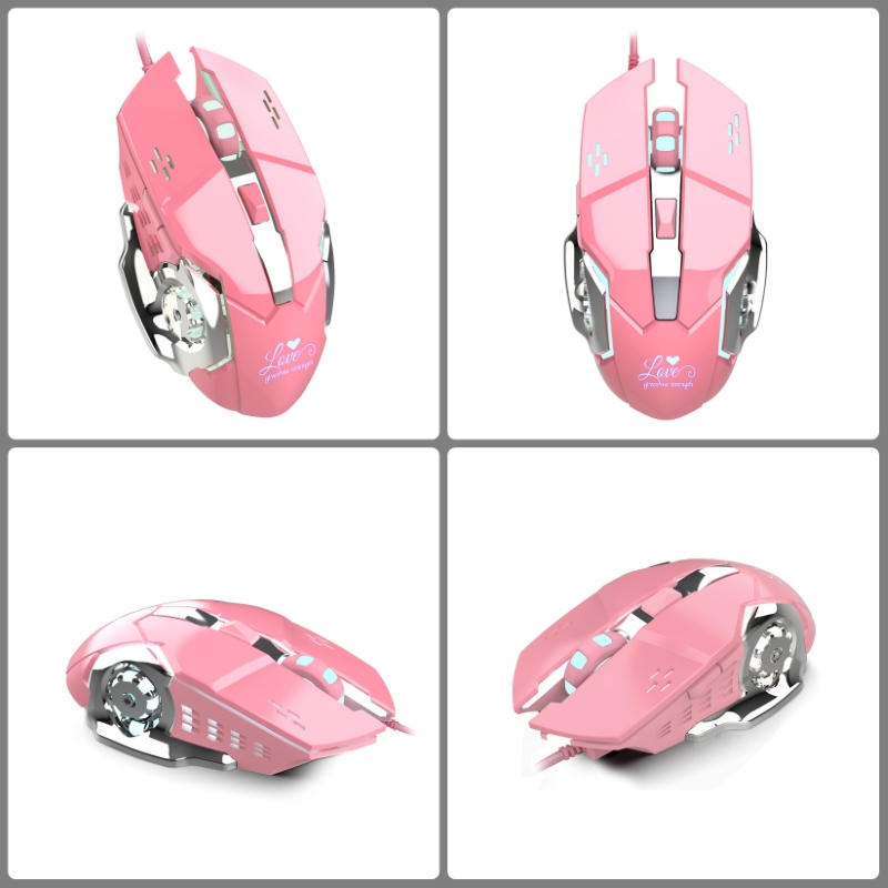 Chuột LED 3200 DPI Gaming Mouse X500 Pink