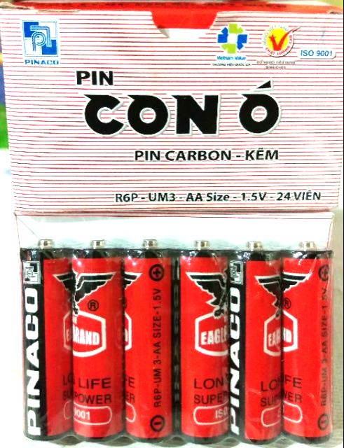 Vỉ 6 pin tiểu AA con ó PINACO 1.5V