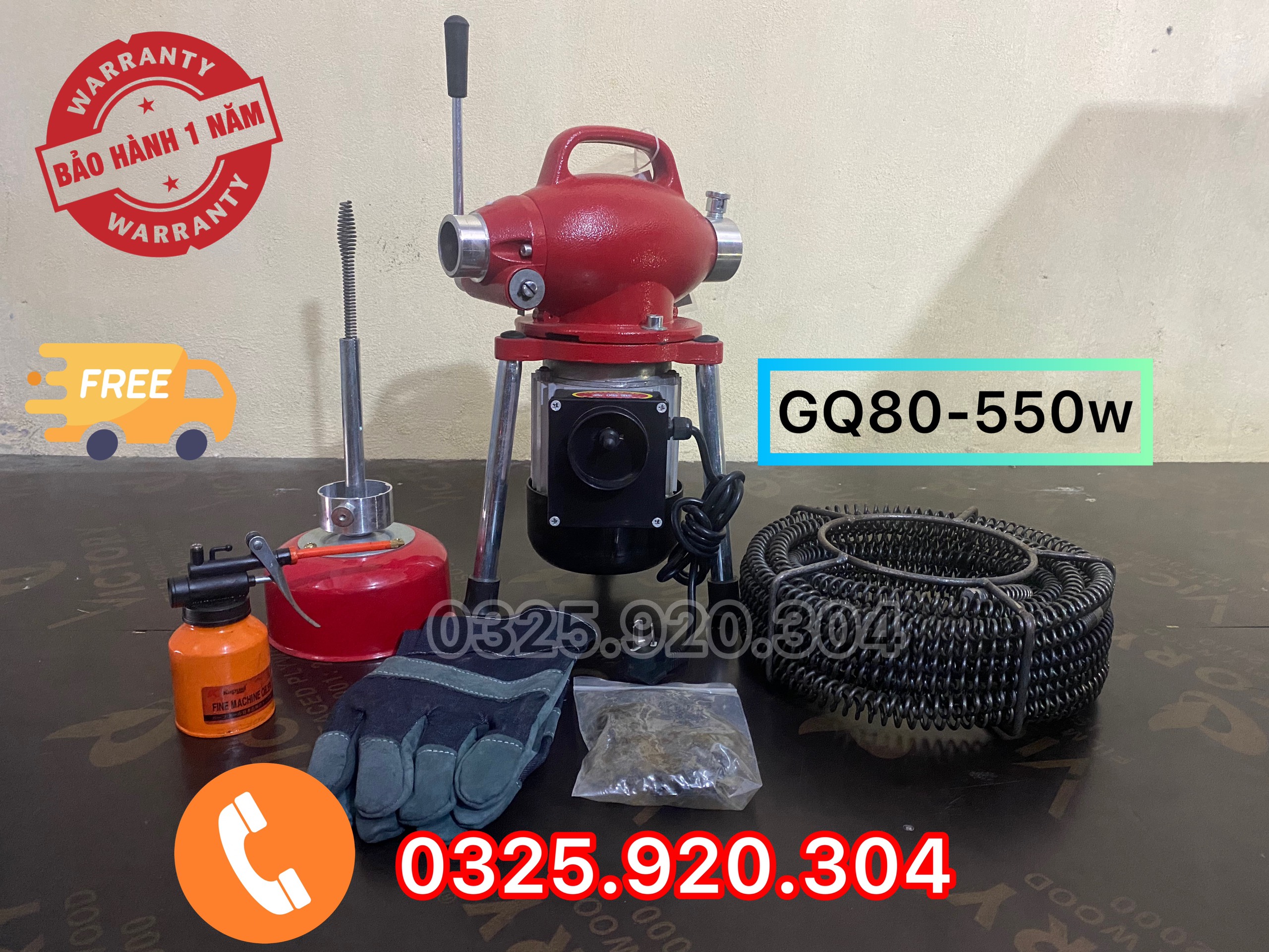 Máy thông tắc công GQ80 công suất 550w