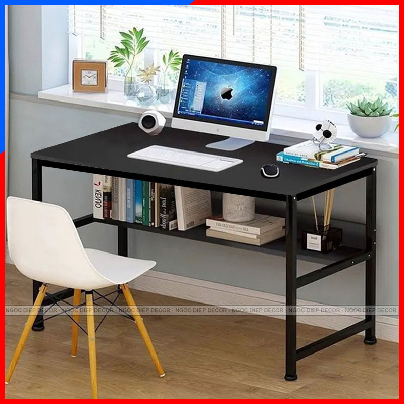 Bàn Để máy Tính, Bàn Làm Việc Văn Phòng, Bàn Làm Việc Học Tập Cá Nhân Có Kệ Sách Dưới 120x55x73Cm