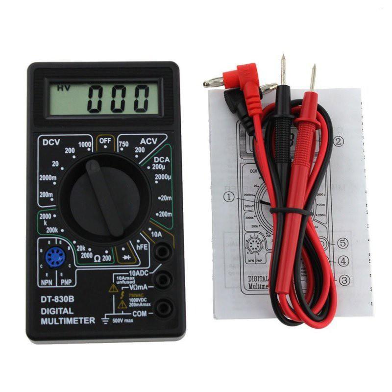 Đồng hồ đo vạn năng cho thợ điện tử DT-830B đo cường độ dòng điện vol xoay chiều 1 chiều kèm pin 9v