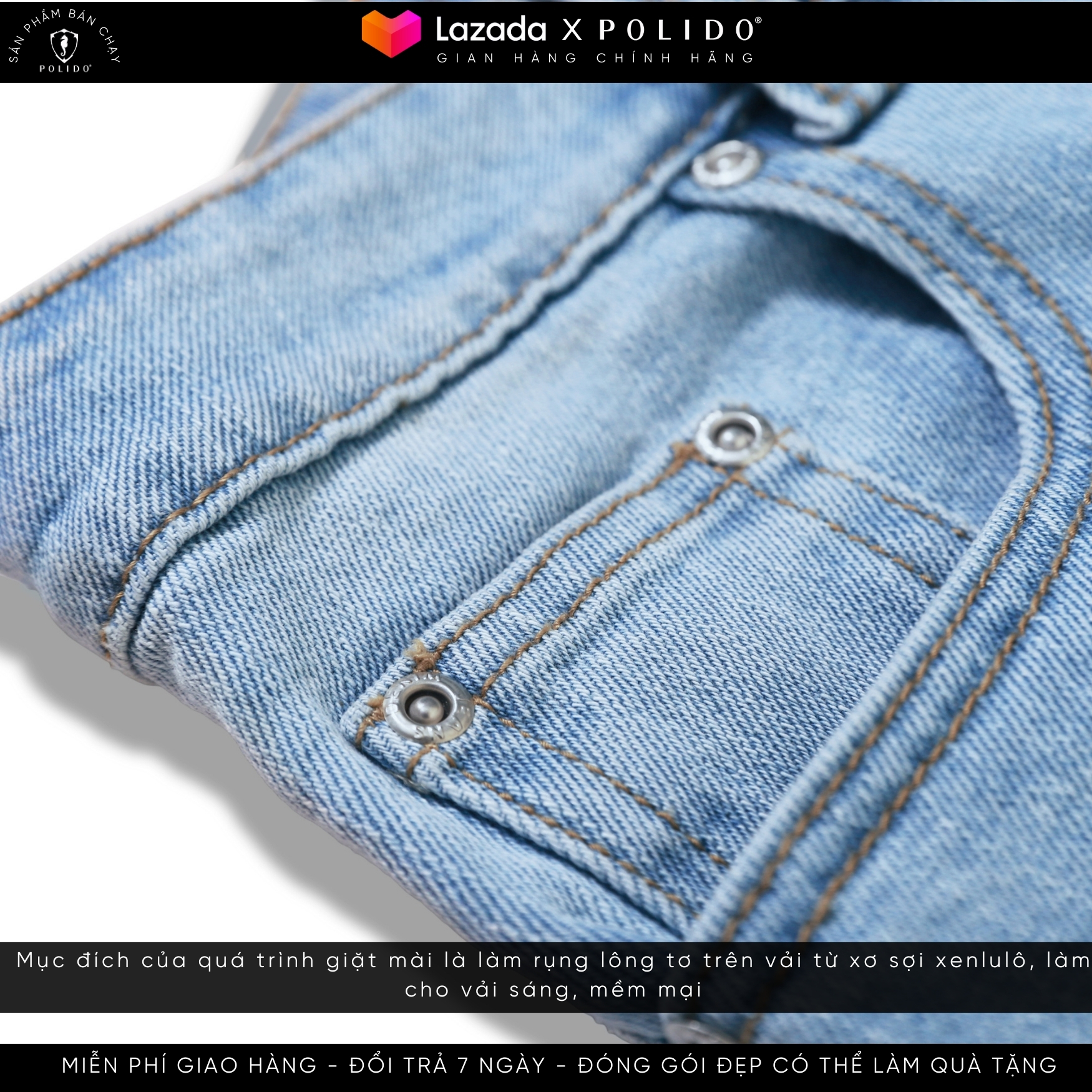 Quần Jeans Trơn CF Nam Kiểu Dáng Basic, Chất Liệu Jeans Co Giãn Nhẹ