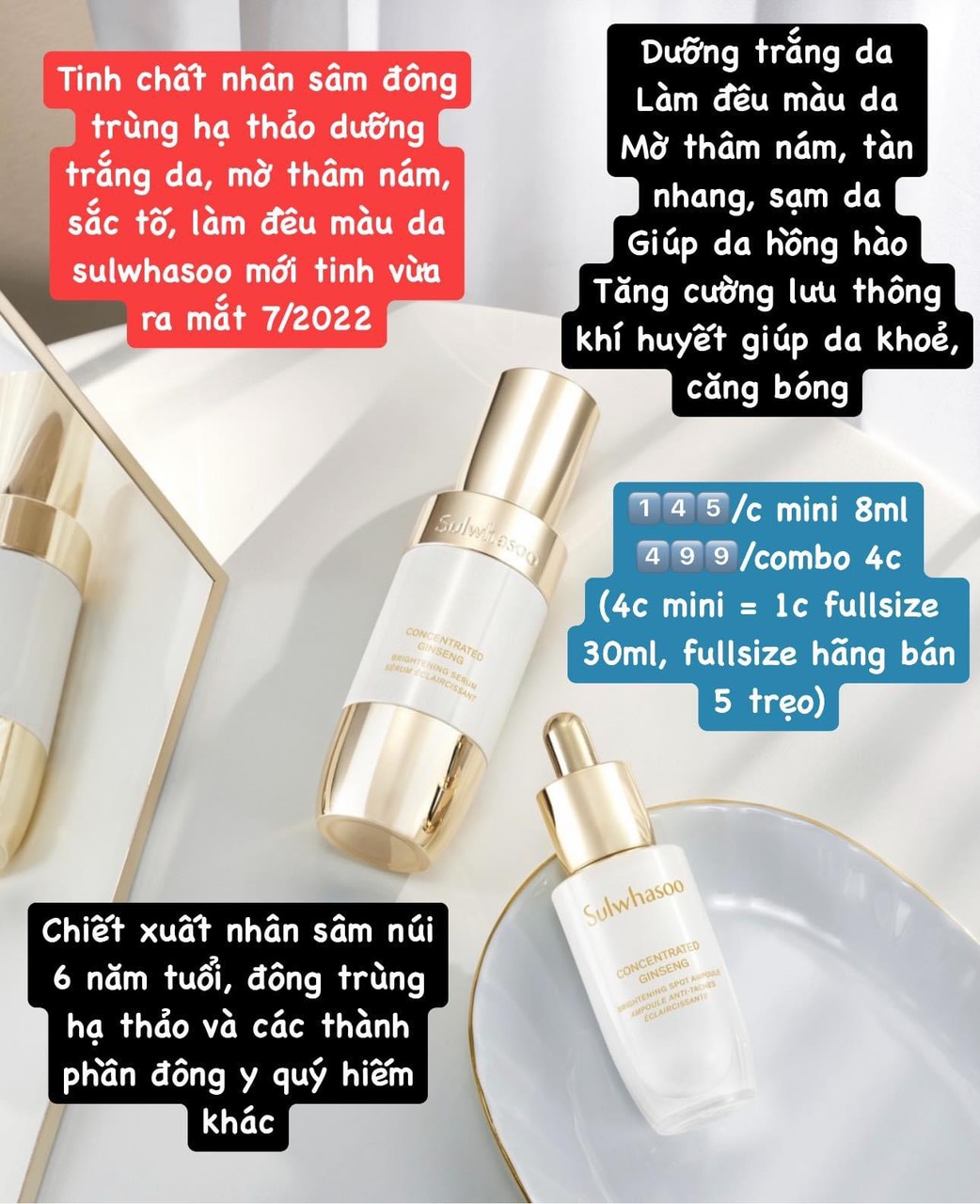 [GIẢM 5% ĐƠN 129K]Serum Sulwhasoo Concentrated Ginseng Brightening