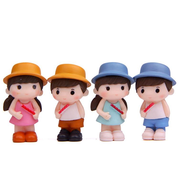 [HCM]Móc khóa cặp cute hình cô bé cậu bé kèm video