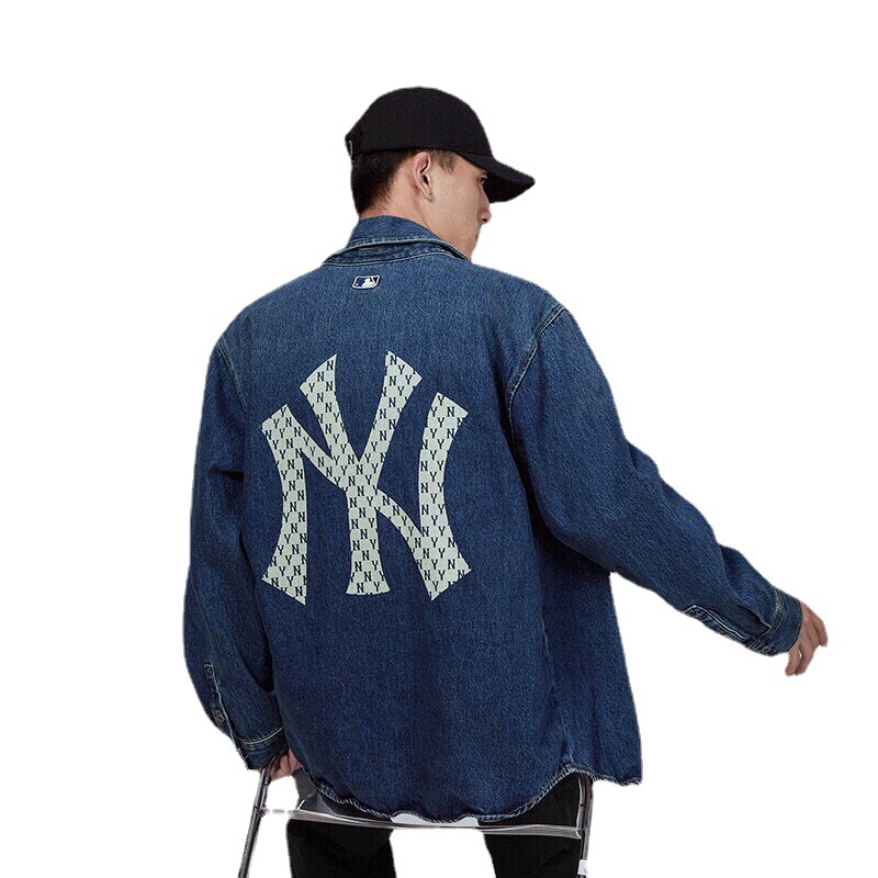 Áo khoác jean MLB  Stylish mens outfits Mens outfits Denim jacket