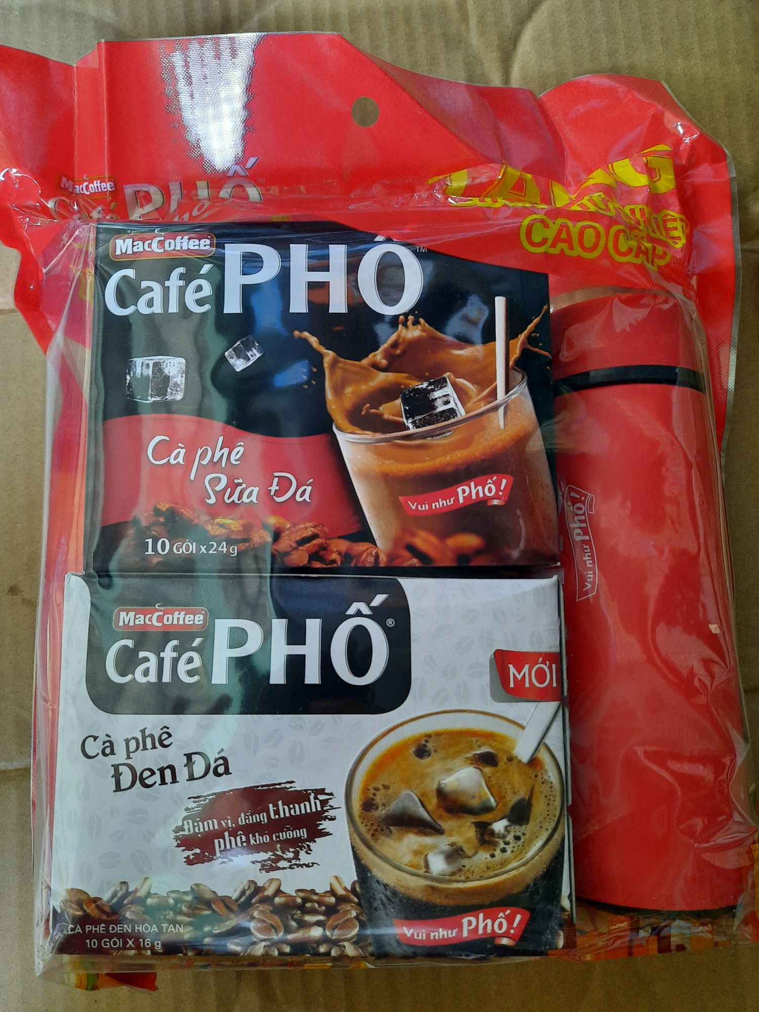 Combo cà phê PHỐ đen đá+ sữa đá tặng 1 bình giữ nhiệt