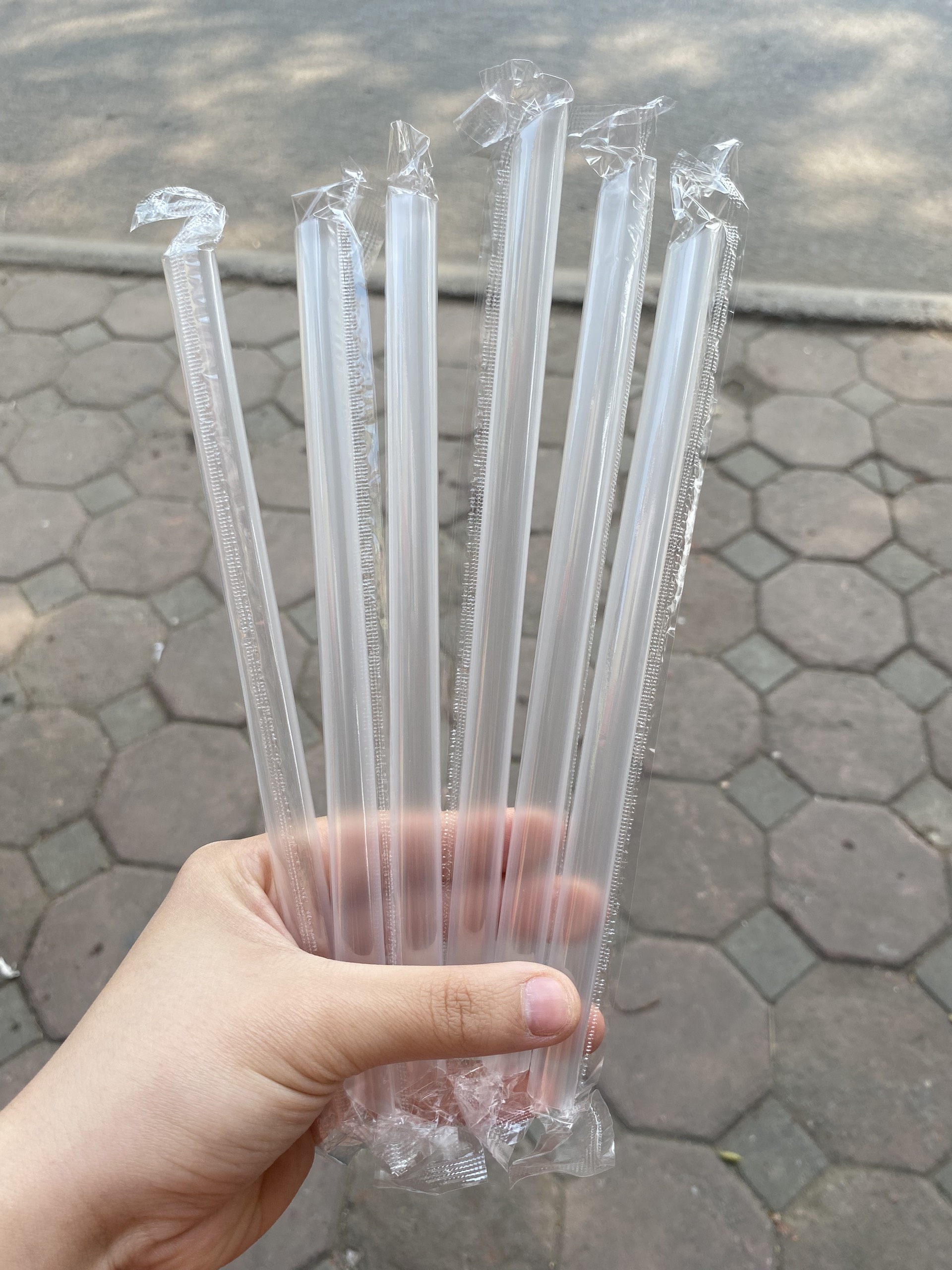 Ống Hút Trà Sữa Trân Châu Đen/Trắng Có Màng Bọc Phi 12
