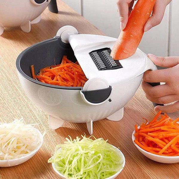 Bộ Dụng Cụ Nạo Rau Củ Kèm Rổ Có Tay Cầm Tiện Lợi 9 in 1