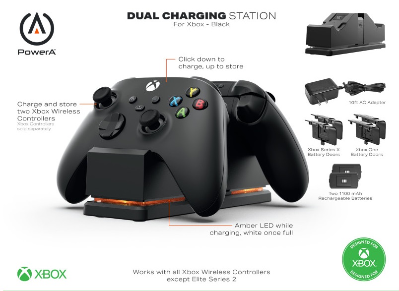 Dock sạc tay cầm xbox + pin xbox one/ xbox series s/x chính hãng powera