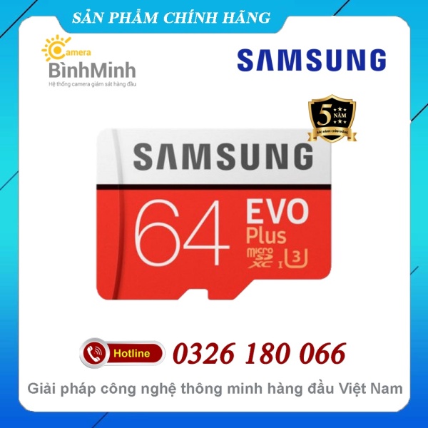Thẻ Nhớ MicroSD Samsung Evo Plus 64GB U1 / 128GB / 256GB / 512GB U3 Class 10 - Tốc Độ 100MB/s (Tặng Kèm SD Adapter)