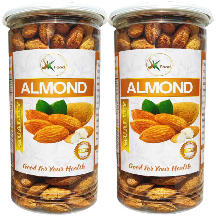 [HCM]HẠNH NHÂN RANG BƠ NHẬP KHẨU CAO CẤP SKFOOD - TỔNG 900G MỖI HŨ 450G