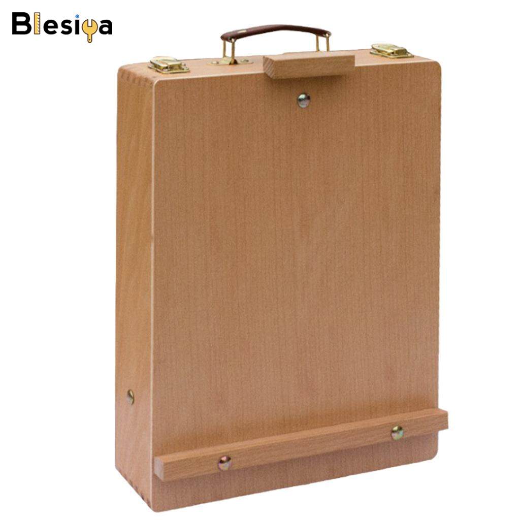 Blesiya Wooden Foldable Folding Easel Box Sketch Tabletop Easel for Artists Painting