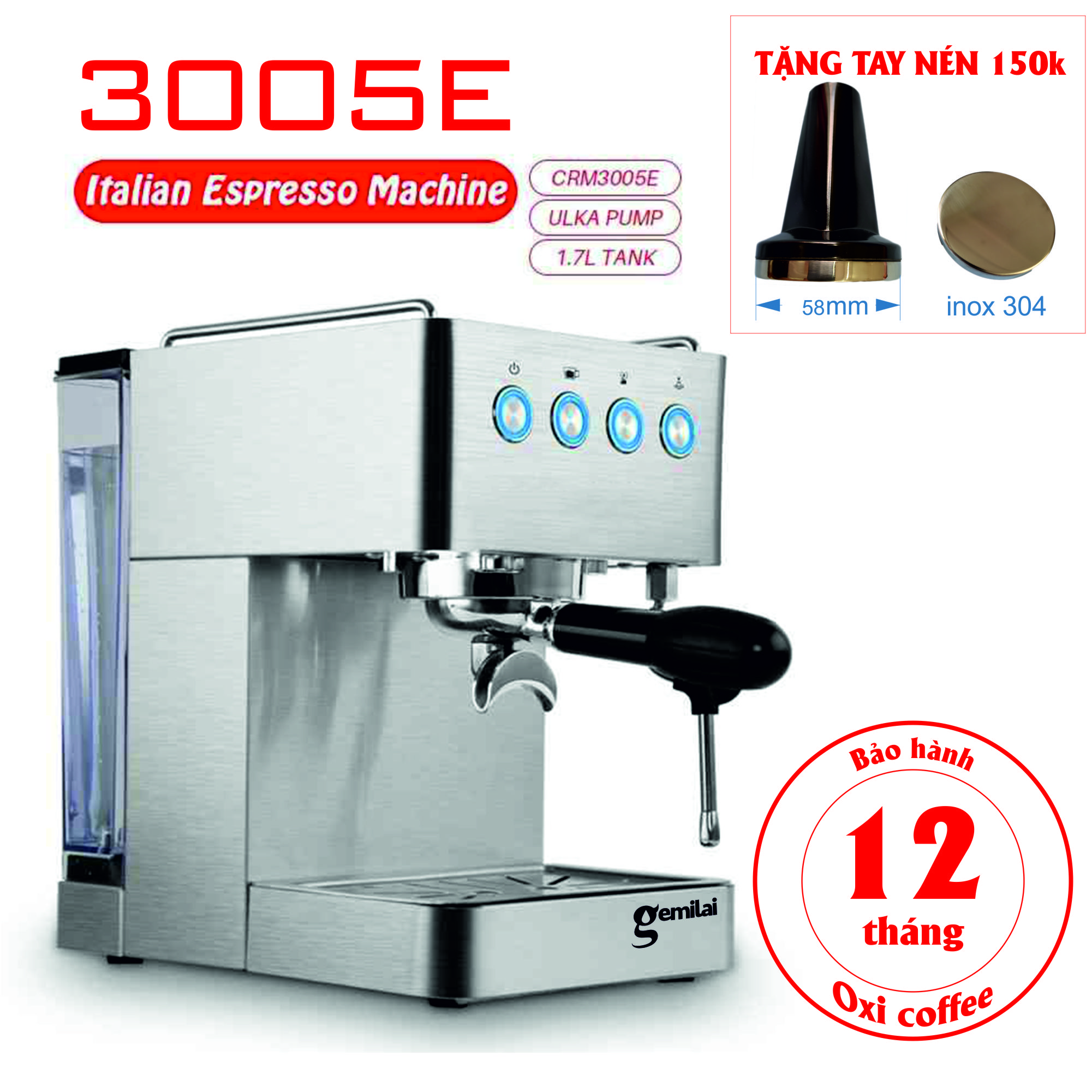 Máy pha cà phê Gemilai CRM 3005E espresso