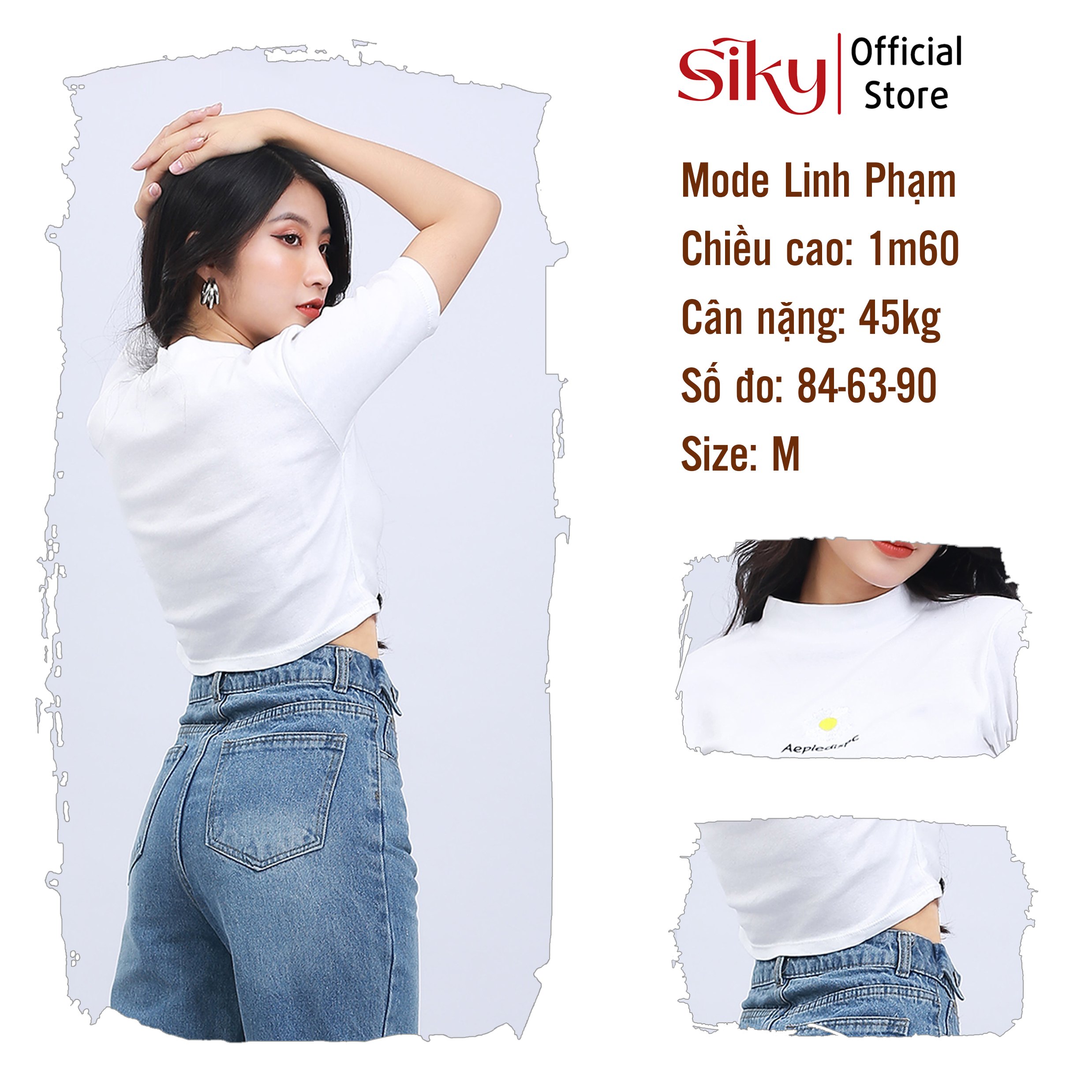 Áo Croptop Hoa cúc - Siky - A03