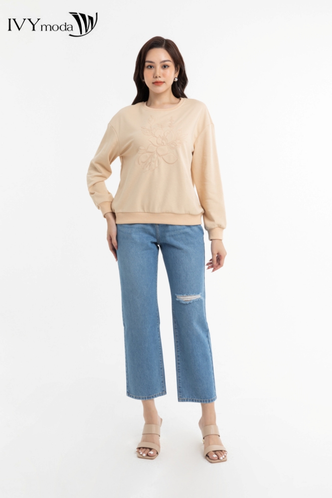 Quần jeans rách gối IVY moda MS 25M7788