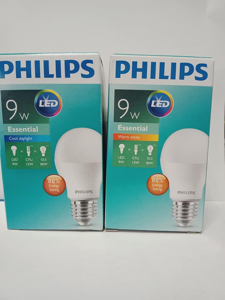 Bóng đèn led bulb 9W E27 Essential Philips trắng, vàng
