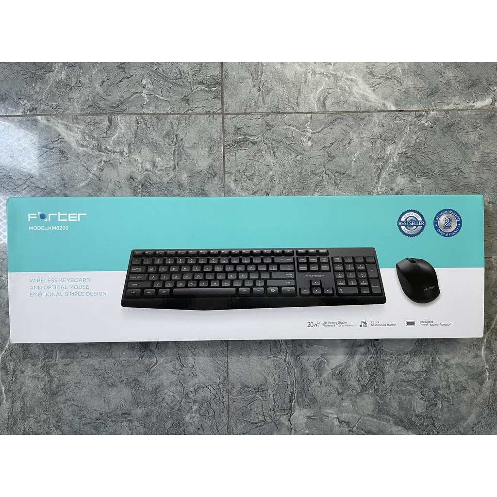 Bàn Phím Chuột Không Dây Forter Km8200
