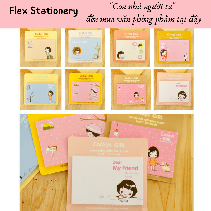 Set 2 tập giấy note cute giấy nhớ hoạt hình xinh xắn nhiều mẫu