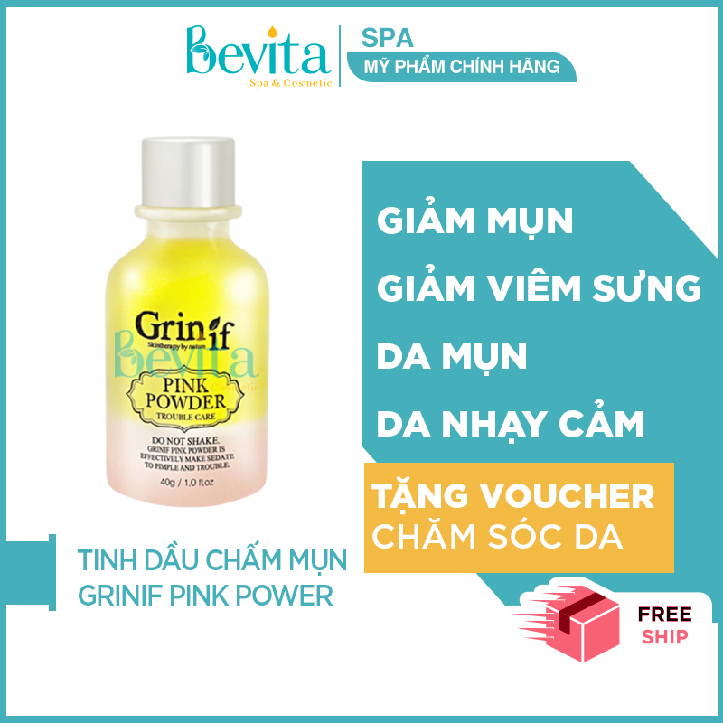 [HCM]Tinh dầu chấm mụn Grinif Pink Powder 40g tinh dầu giảm mụn bọc mụn mủ - Bevita