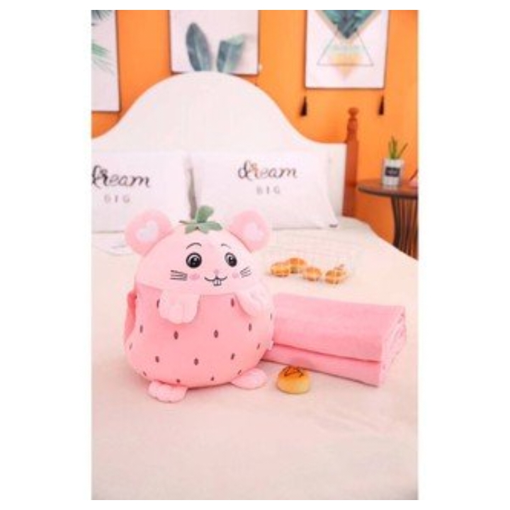 Bộ chăn kèm gối hoa quả hình thú cute Fhome68