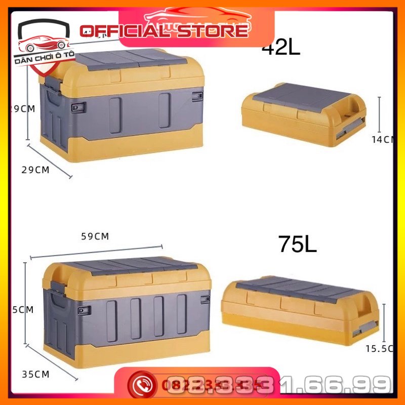 Thùng đựng đồ cốp xe ô tô xếp gọn dễ dàng với 2 dung tích 30L và 55L tiết kiệm tối đa không gian cốp xe ô tô