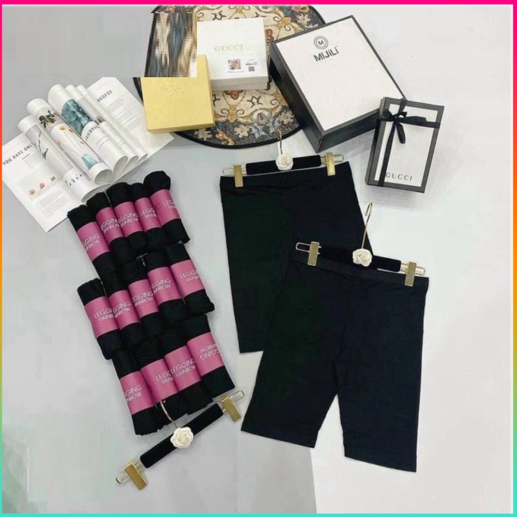 Quần legging đùi co dãn- legging cuộn hồng
