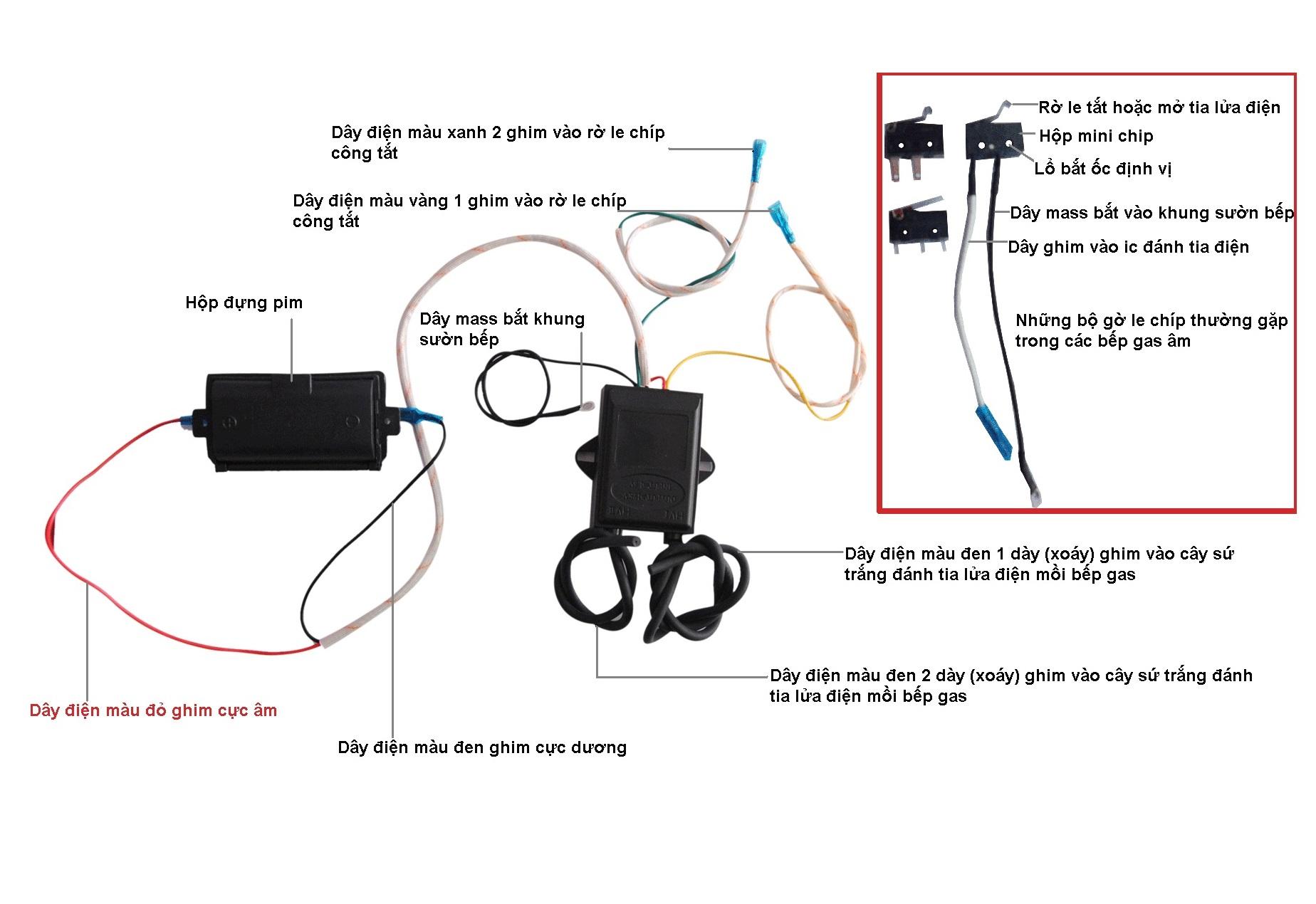 IC bếp gas , Bộ IC đánh tia lửa điện cao cấp bếp gas âm