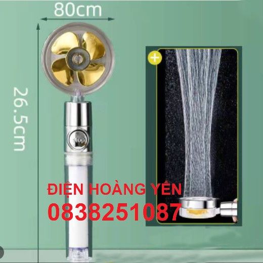 Vòi sen tăng áp cánh quạt đầu xoay 360 độ có nút nhấn, Đầu vòi sen tăng áp Bát sen cánh quạt xoay 360 độ đầu vòi hoa sen có nút nhấn stop tắt bật