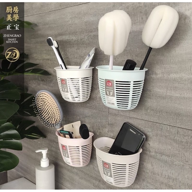 Giỏ treo đồ mini dán tường siêu chắc 0519 hàng đẹp y hình,Giỏ Khay Dán Tường Đựng Đồ Mini
