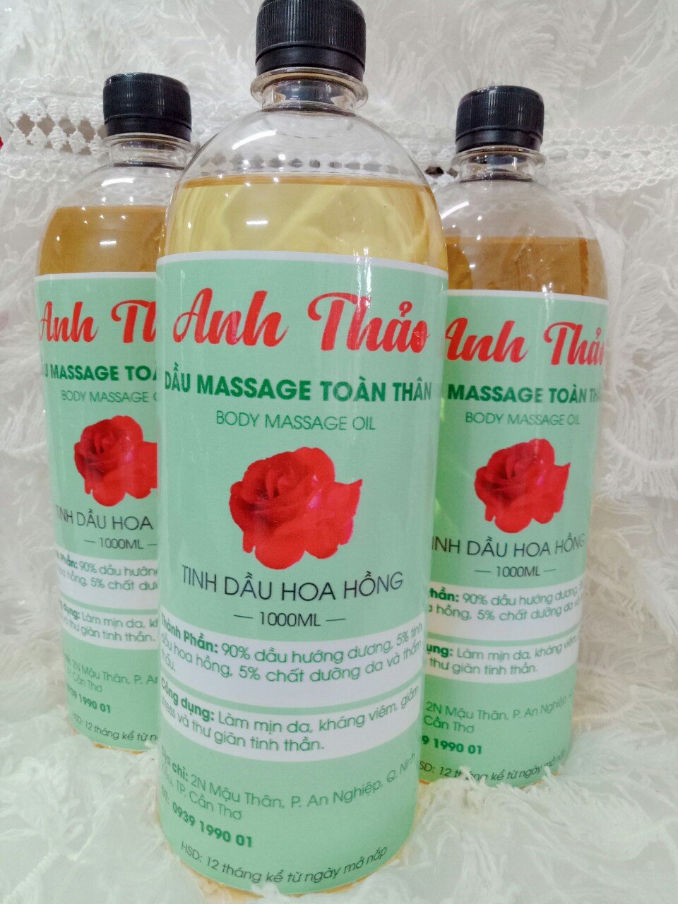 DẦU MASSAGE BODY HOA HỒNG ANH THẢO 1000ML