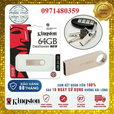 [] USB Kingston 64Gb SE9 - Vỏ Kim Loại - USB 2.0 chống nước Bảo hành 5 Năm