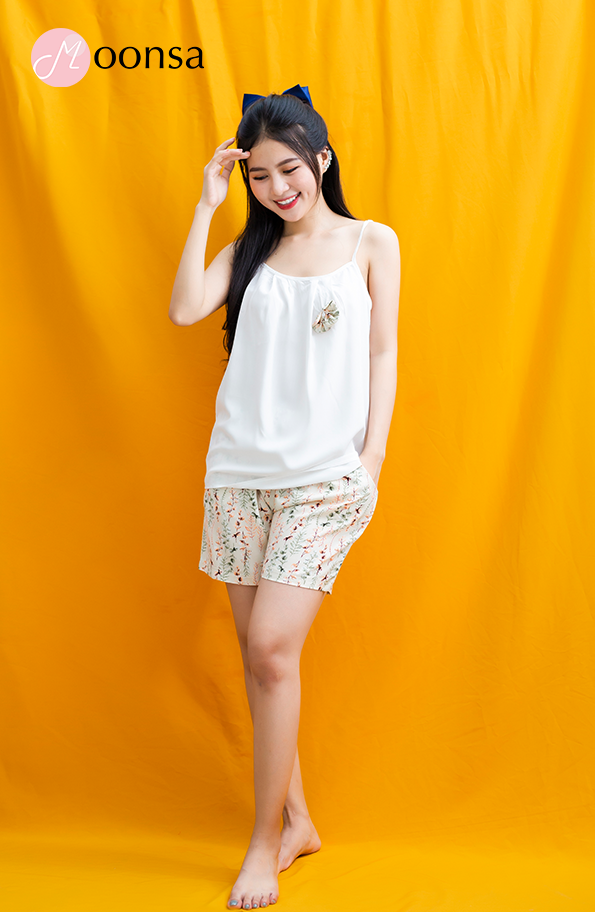 Bộ đồ ngủ vải tole Mộc Lan Đỏ  [Moonsa]