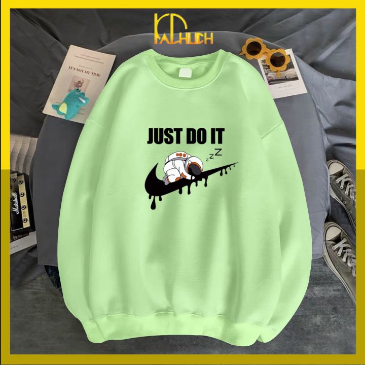 [Hoàn Tiền 15%] Áo sweater unisex JUST DO IT phi hành gia , nhiều màu nhiều size lựa chọn