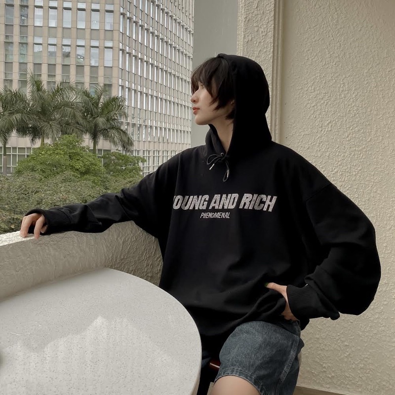 ÁO HOODIE PHENOMENAL - YOUNG AND RICH ( có nón - đính đá )