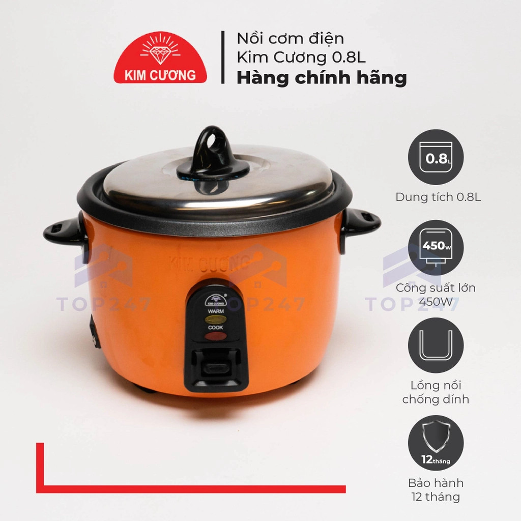 Nồi Cơm Điện Kim Cương - Nắp Rời 0.8 Lít (Bảo Hành 12 tháng)