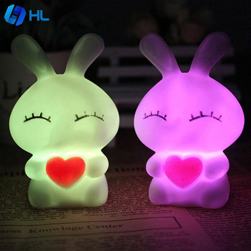 Đèn Led hình thỏ tự thay đổi 7 màu đáng yêu