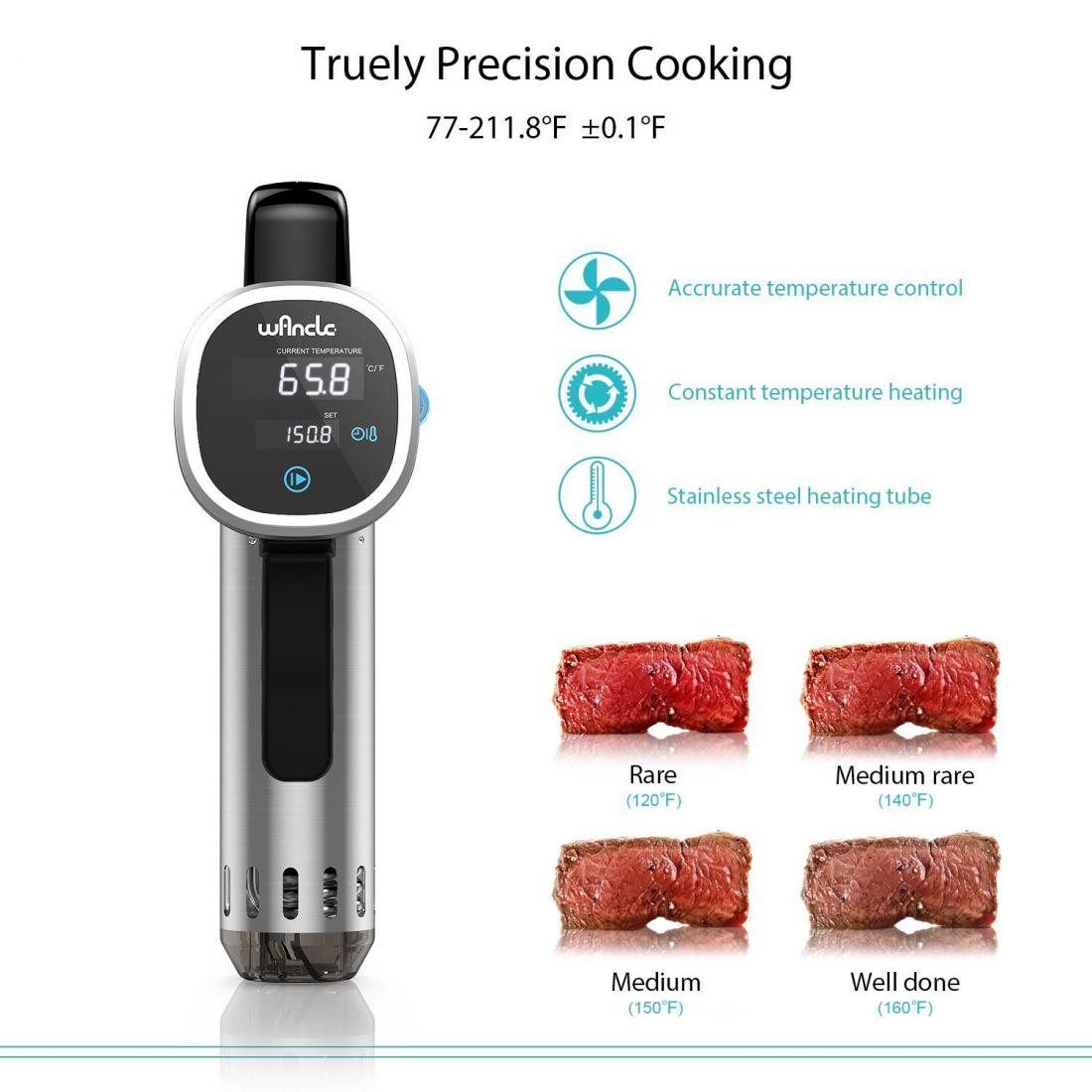 [Trả góp 0%]Máy Làm Bít Tết Wancle Sous Vide P00252