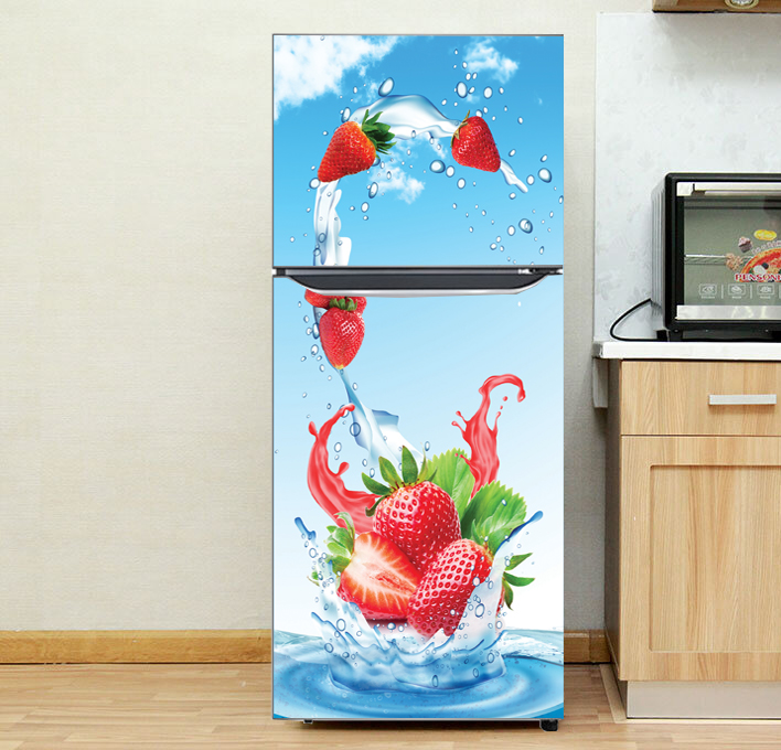 [HCM]decal dán trang trí tủ lạnh. Decal in trên chất liệu PVC có keo sẵn ở mặt sau chỉ cần lột ra và dán