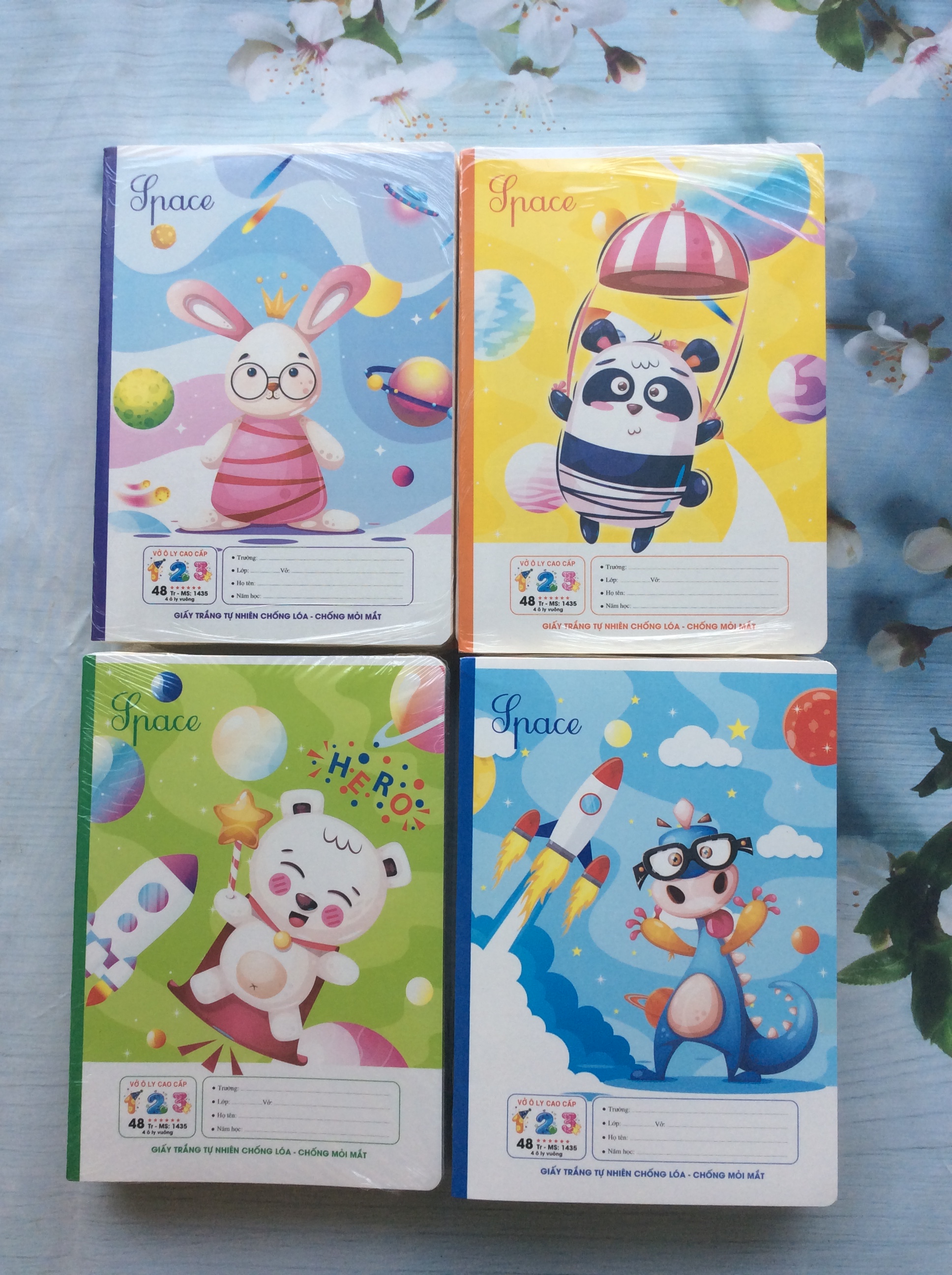 10 Quyển Vở Ô LY 123 HT  48 trang 4ly Chống Lóa - Chống mỏi mắt