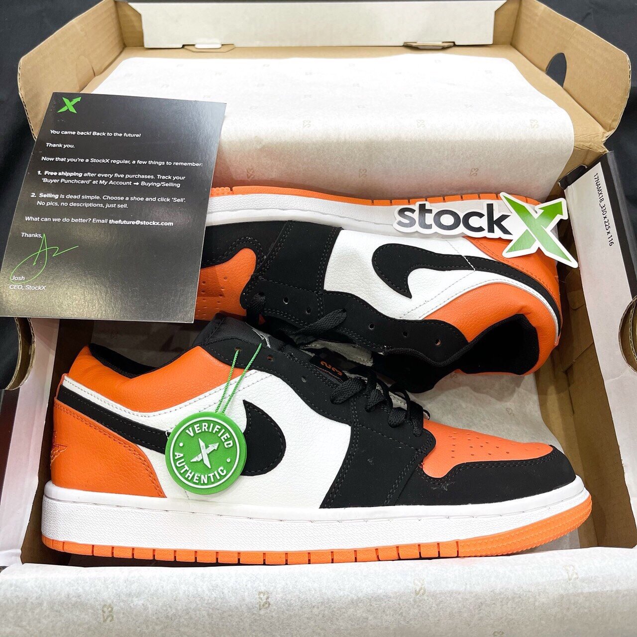 [Fullbox & Freeship] Giày Thể Thao Sneaker Jodan cổ thấp Cam đen - Nam Nữ