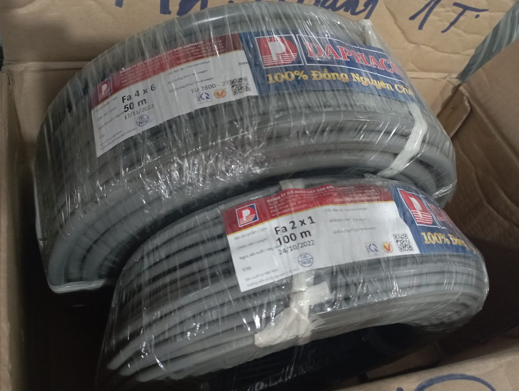 DÂY ĐIỆN TRÒN DAPHACO FA 2×1.0 CUỘN 100M