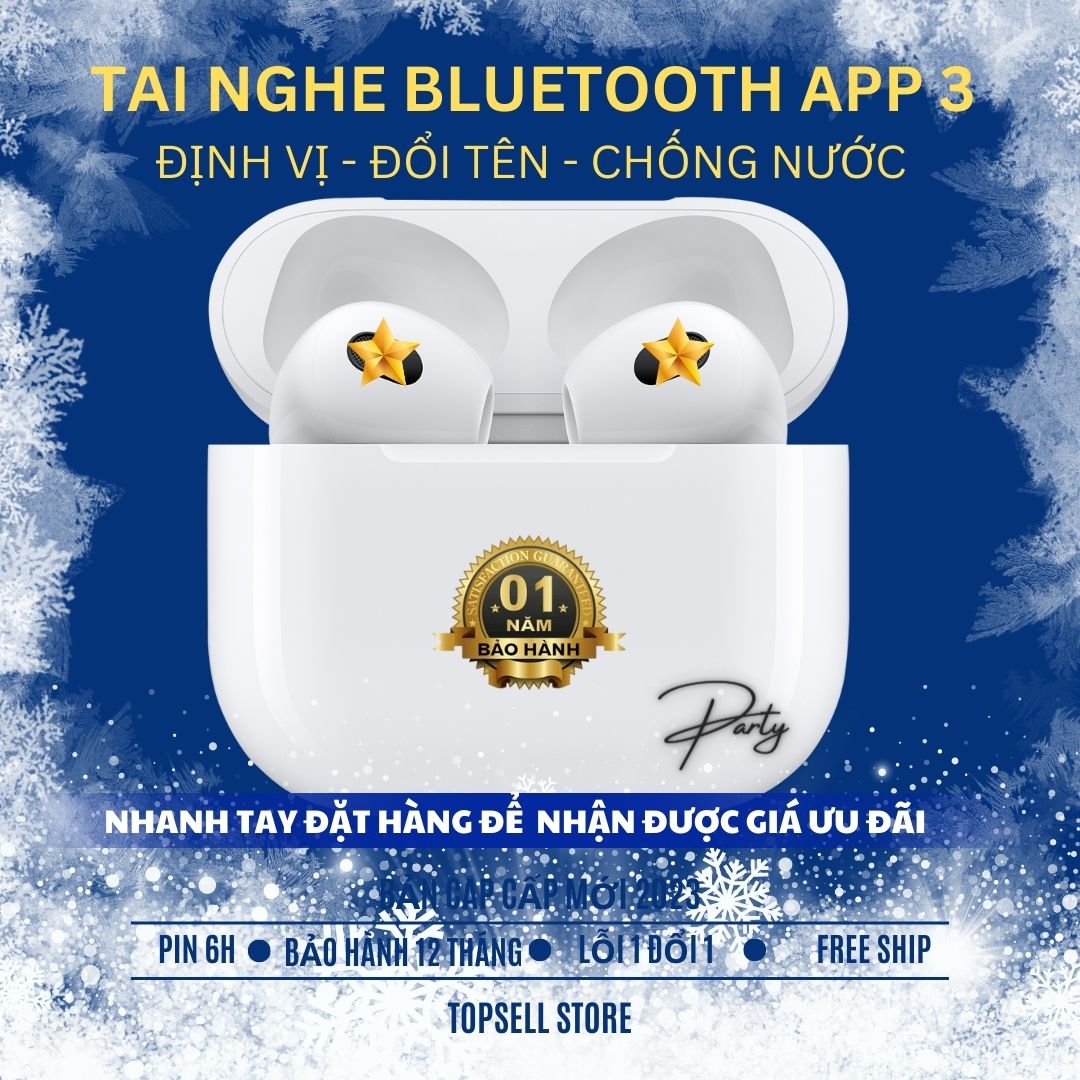 Tai Nghe Bluetooth Không Dây APP 2 3 pro Bản Nâng Cấp Pin Siêu Trâu DJP1, Có mic, Chơi Game cực mượt, Bass căng, Hỗ Trợ Mọi Dòng Máy