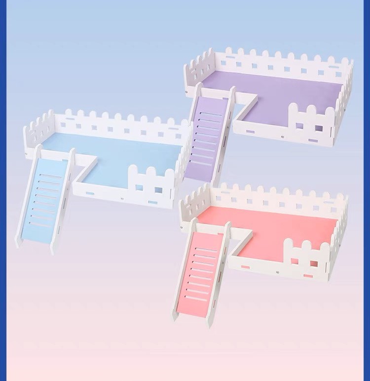 tầng gỗ màu hàng rào 2 size dành cho hamster  - T3 PETS SHOP