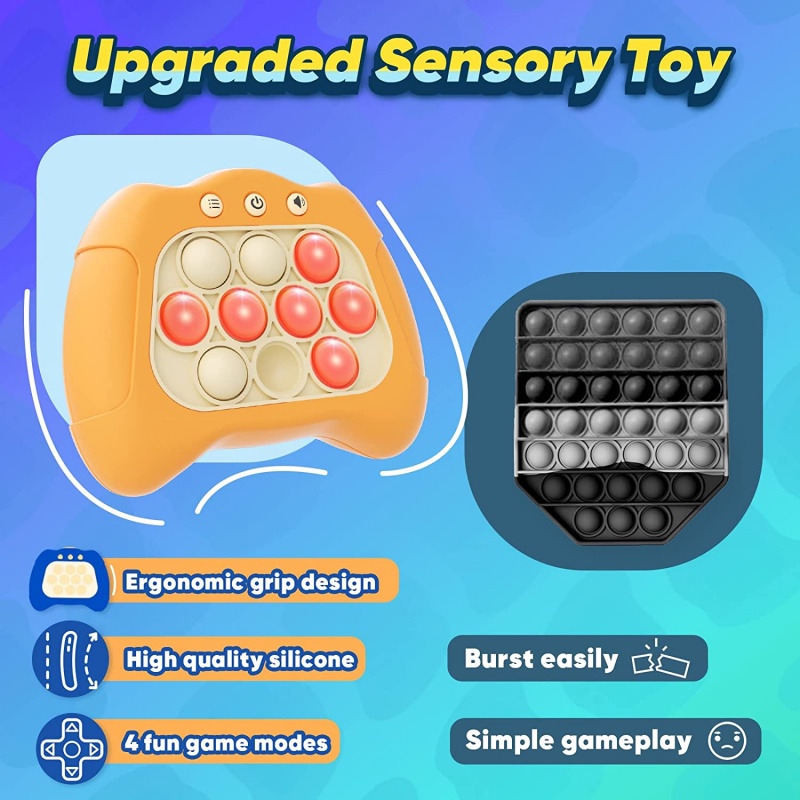 electronic Pop It Game Console Quick Push Game Machine Stress Relief Toys Children Pinch Music Push Bubble  Fidget Toys