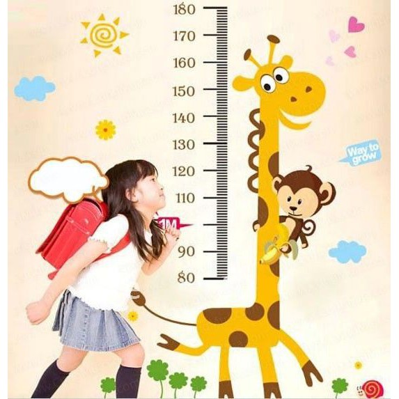 Decal thước đo chiều cao cho bé.